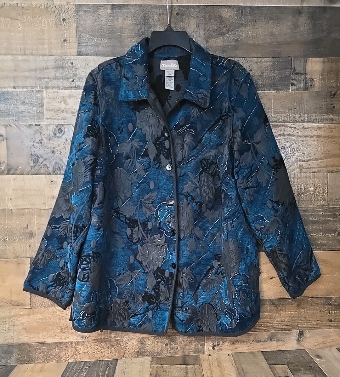 VTG Floral Tapestry Jacquard Blazer  Cottagecore Academia Romantic Women 20W