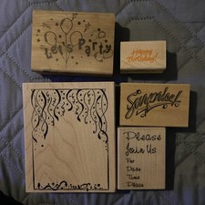 Nice Group Of Invitation Rubber Stamps. 5 Stamps