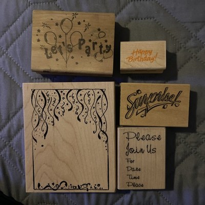 Nice Group Of Invitation Rubber Stamps. 5 Stamps