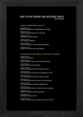 Dale Carnegie Buch Zusammenfassung gerahmtes Wandbild Poster Leinwanddruck Bild