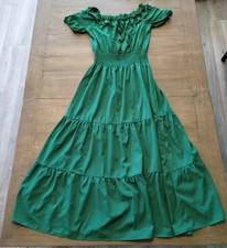 SHEIN Women's Green Off the Shoulder Long Maxi Dress Size Large 8-10 Stretch