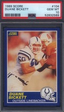 1989 Score #104 Duane Bickett Colts PSA 10