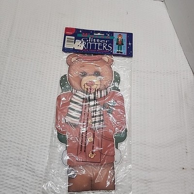 Vintage Glitter Critters 24'' Christmas Bear Tissue Arms & Leg Retro Christmas