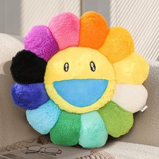 Flower Pillow,Sunflower Plush Pillow,Cute Flower Face Floor Cushions,Colorful...