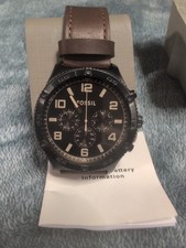 Fossil Black Chronograph Brown Leather BQ2802 Men's Watch. Never Worn
