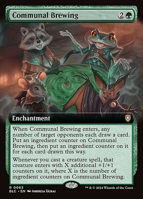 Magic The Gathering MTG COMMUNAL BREWING EXTENDED ART Bloomburrow NM Near Mint
