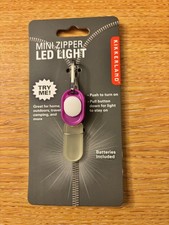 KIKKERLAND MINI ZIPPER LED LIGHT BLUE MAUVE KEY RING OR ZIPPER LIGHT BRAND NEW