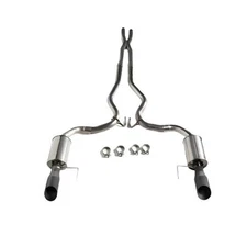 Roush Dual Black Tip Cat-Back Exhaust Kit Fastback Mustang GT 2015-2017