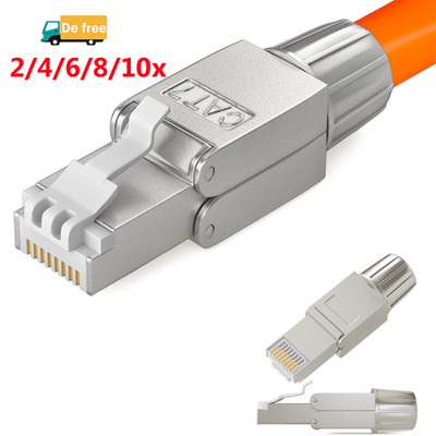 2-10x RJ-45 CAT 7 Netzwerkstecker Verbinder Keystone Modul Netzwerk Verlegekabel