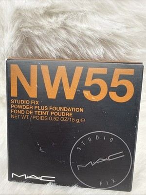 MAC Studio Fix Powder Plus Foundation NW55 Full Size 0.52oz / 15g Authentic NIB