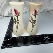 Vintage Ceramic Salt Pepper Shakers Rose Floral Design Made in Japan