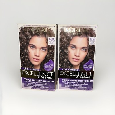 2 Pack L'Oreal Paris Excellence Creme Permanent Hair Color 4UA