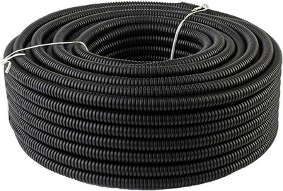 50 Feet 3/8'' 9Mm Split Wire Loom Conduit Polyethylene Tubing Black Color Sleeve