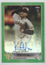 2022 Chrome Logofractor Edition Green Refractor 27/99 Kervin Castro Auto 01l2