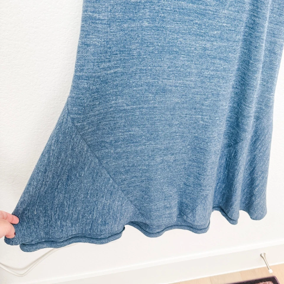 Ralph Lauren Maxi Dress Size M Blue Waffle Knit Minimalist Preppy Old Money Luxe - Image 3 of 4