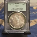 Morgan Dollar PCGS MS62 1881 New Orleans 90% Silver $1 Coin