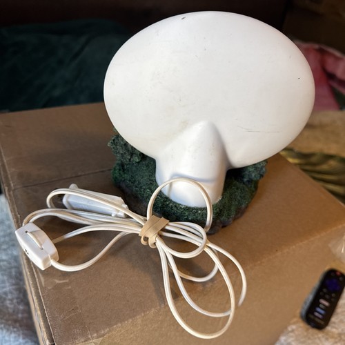 Vintage Tischplatte Glühlampe Eule Figuren auf Baum handbemalt - Bild 6 von 8