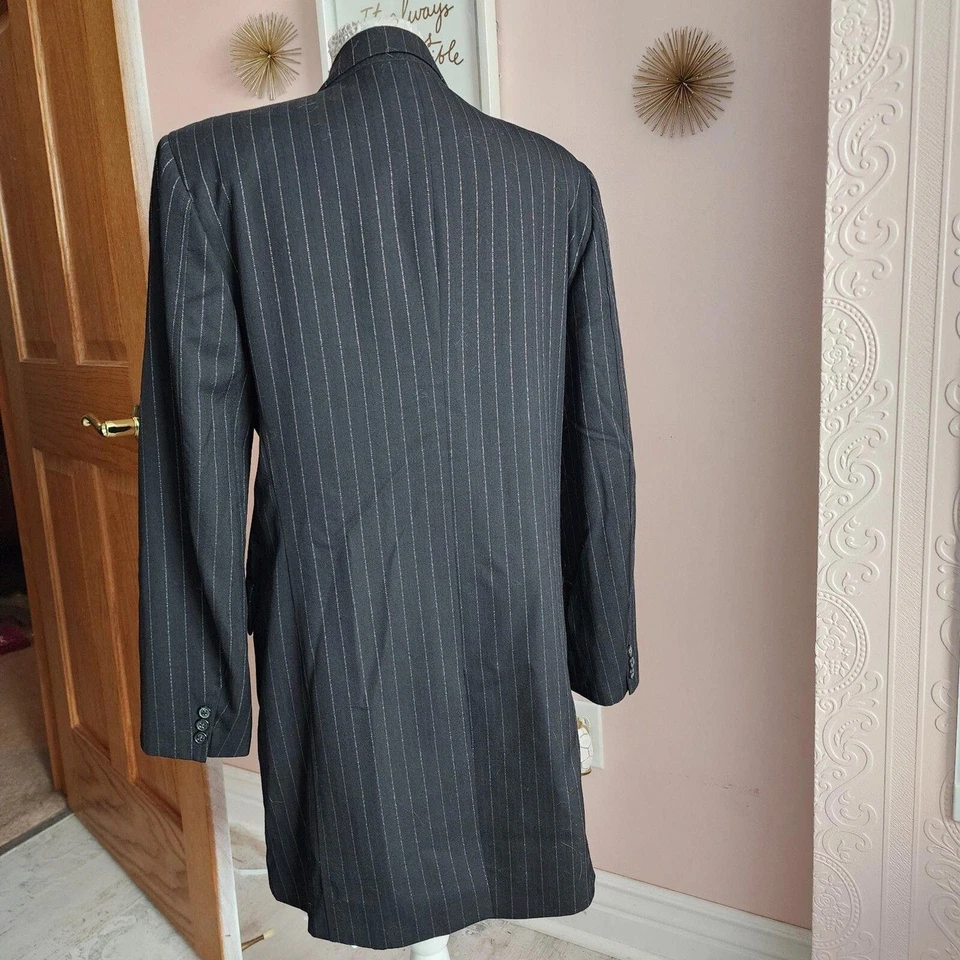 Impecable GRIFFIN Melbourne Largo Negro Rayas Hilo Metálico Pechos MDD? Foto 3 de 4