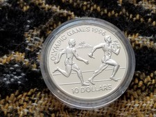 Solomon Islands 10 Dollars 1994 - 1996 Olympics - Encapsulated Silver Coin Only