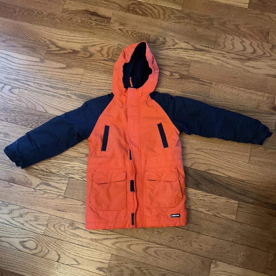 Abrigo de esquí al aire libre de invierno grande 7 para niños naranja azul Lands End envío rápido Foto 4 de 4