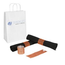 200 Orange Rhinestone Napkin Rings - 8 Row Reusable Fasteners