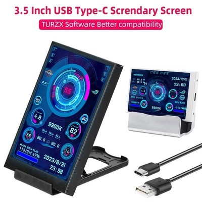 3.5 Inch Type-C Secondary Screen for Computer CPU RAM GPU HDD Monitor 320*480 T