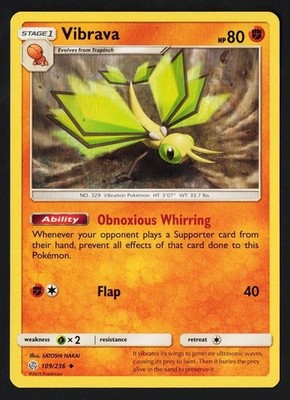 Vibrava 109/236 Cosmic Eclipse 2019 - Pokémon TCG
