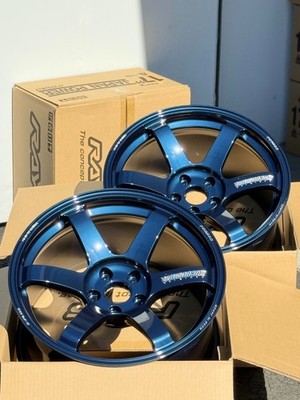 RAYS VOLK TE37 SAGA S-PLUS 18X10 +25 / 18X11 +34 5X112 MAG BLUE A90 SUPRA