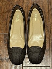 Michael Kors Lillie Brown Signature MK Logo Moccasin Flat Shoes Women Size 9M
