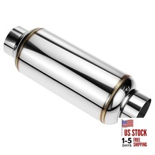  Universal 2.5" Inlet/Outlet Stainless Steel Muffler - 12" Straight Through 