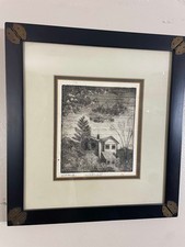 Vintage Etching 1/6 "Sunrise" Signed Framed