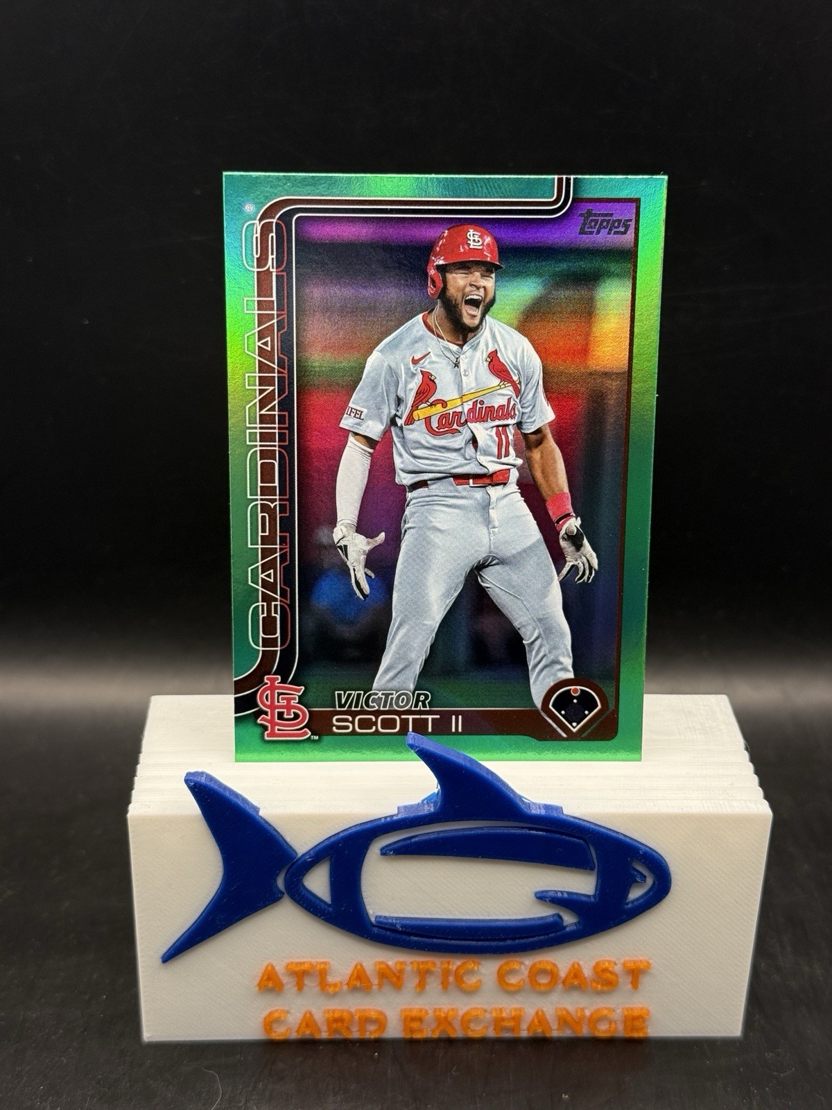 2025 Topps Series 2 Victor Scott II Green Foil Parallel /99 St. Louis Cardinals