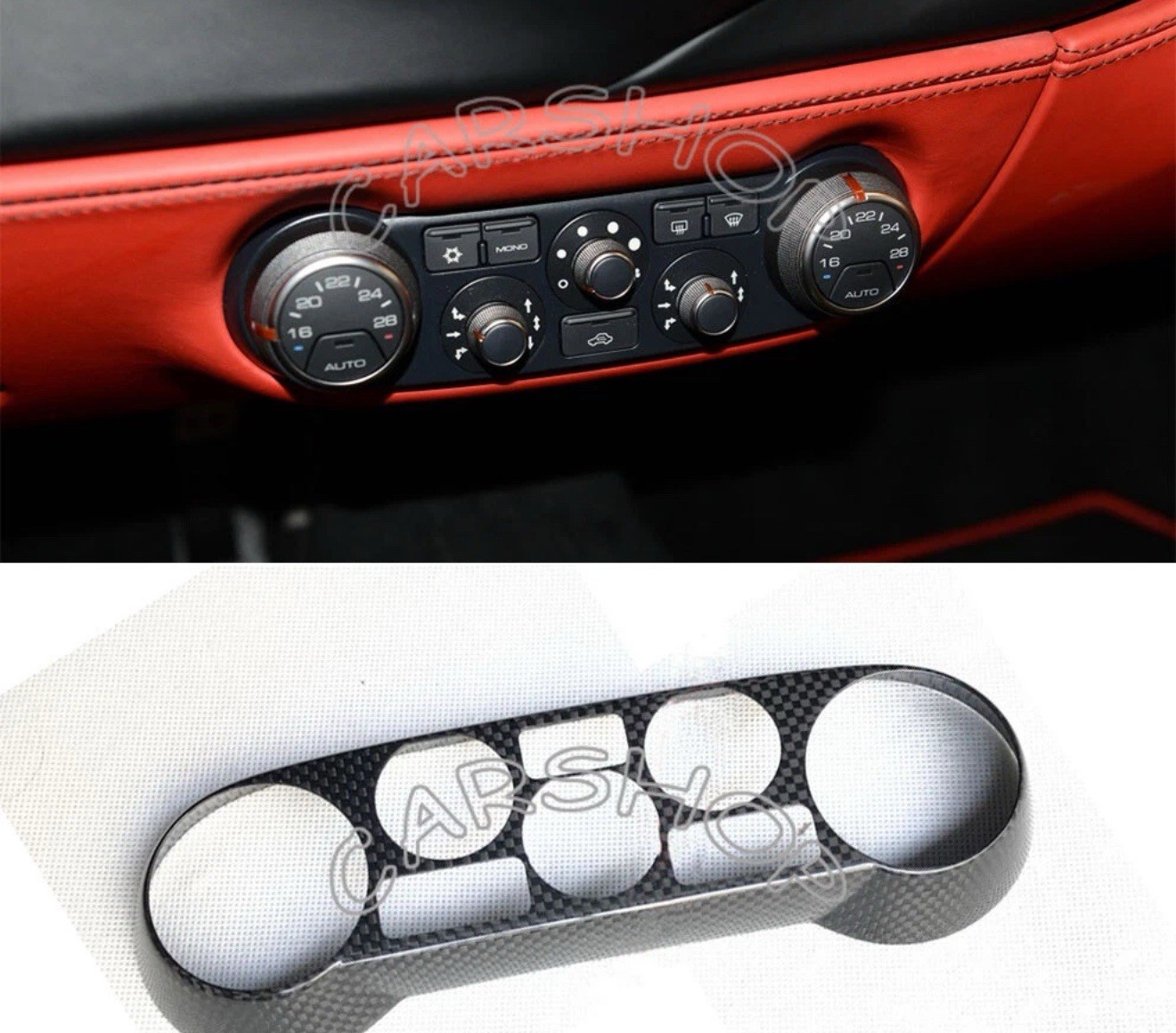 Dry Carbon Fiber Interior AC Console Panel Cover Trim For Ferrari 488 GTB Spider