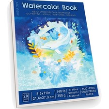 Versatile 8.5x11 Watercolor Paper Pad - 20 Sheets  Acid-Free and Durable