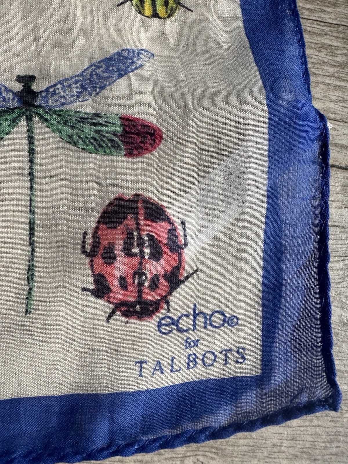 ECHO Talbots Scarf Rectangular Butterfly Bugs Sil… - image 9
