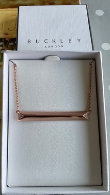 Buckley London Islington Rose Gold plated bar Necklace, New With Tags/box