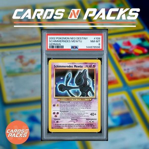 Carte Pokemon Schimmerndes Mewtu 109/105 German Holo Neo Destiny PSA 8