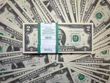 🇺🇸 Pack of 5 NEW UNC $2 Bills 2017 A Consecutive Serials Two Dollar REAL CASH