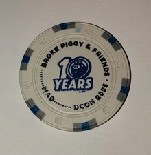 Designercon 2025 Broke Piggy 10th Anniversary MadL Sketched Poker Chip DCON RARE