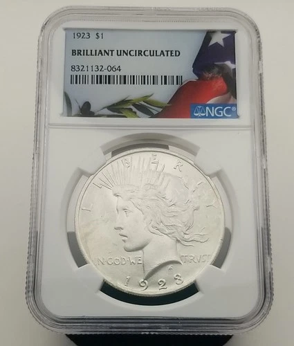 1923 Peace Silver Dollar NGC Brilliant Uncirculated #20333