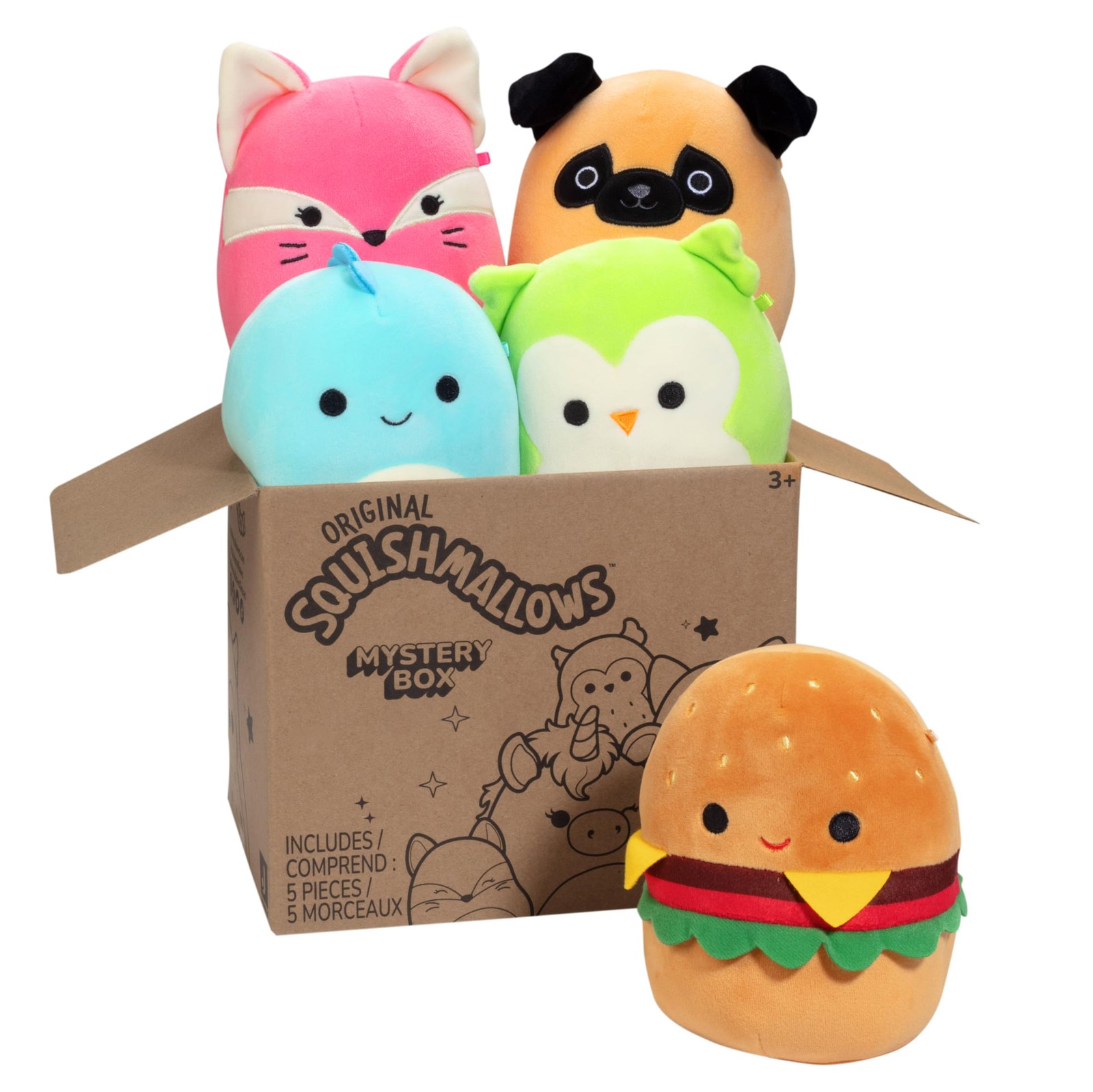 Original Mystery Box 5-Inch Plush 5 Pack - Official Jazwares Plush - Collecti...