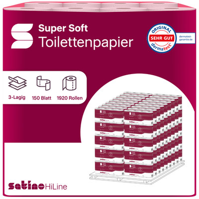 128 Rollen Toilettenpapier 3-lagig   á 150 Blatt - Made in Germany - Satino