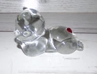 FENTON DAY DREAMING Laying Down TEDDY BEAR Art Glass FIGURINE Red Ruby Heart