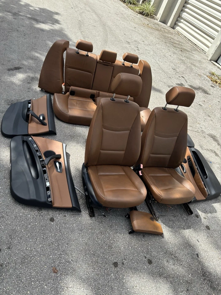 09-11 E90 OEM Sela Marrom Aquecido Assentos Dianteiros Dobráveis Assentos Traseiros Painéis de Porta - Imagem 4 de 4