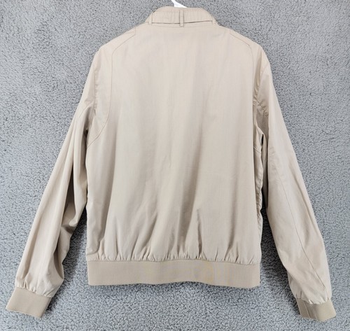 Vintage 80s Members Only Bomber Jacket Men's Large Beige Zip Up with Buttons - Picture 2 of 15