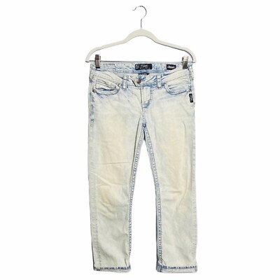 Silver Jeans Women Size 28 Light Wash Tuesday Low rise Cropped Capris Jeans