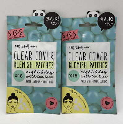 Lot Of 2- Oh K Clear Cover Blemish Patches Night/Day Tea Tree X18