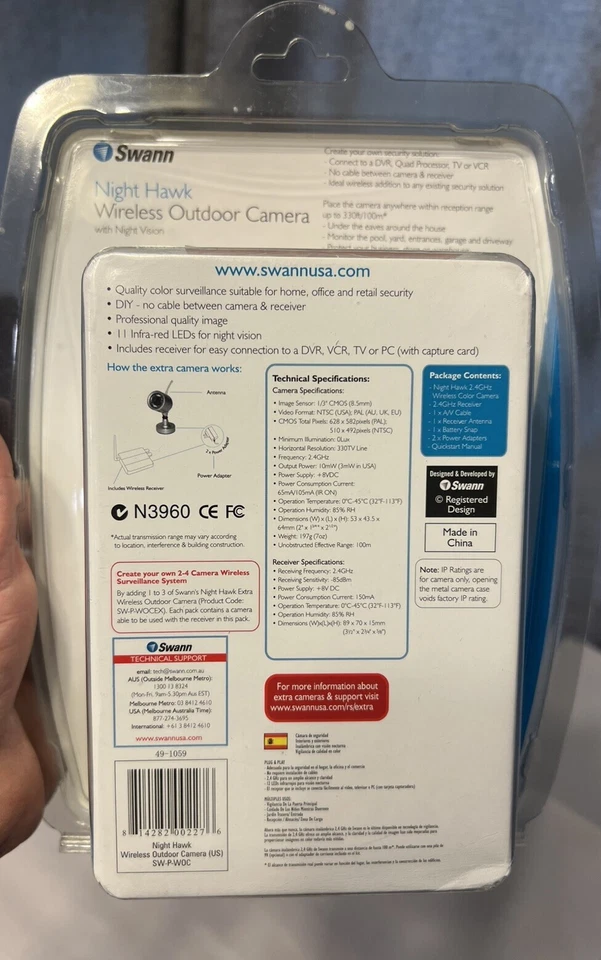 Swann Night Hawk Wireless Outdoor Camera & Receiver New in Original Package NEW - Image 4 of 4