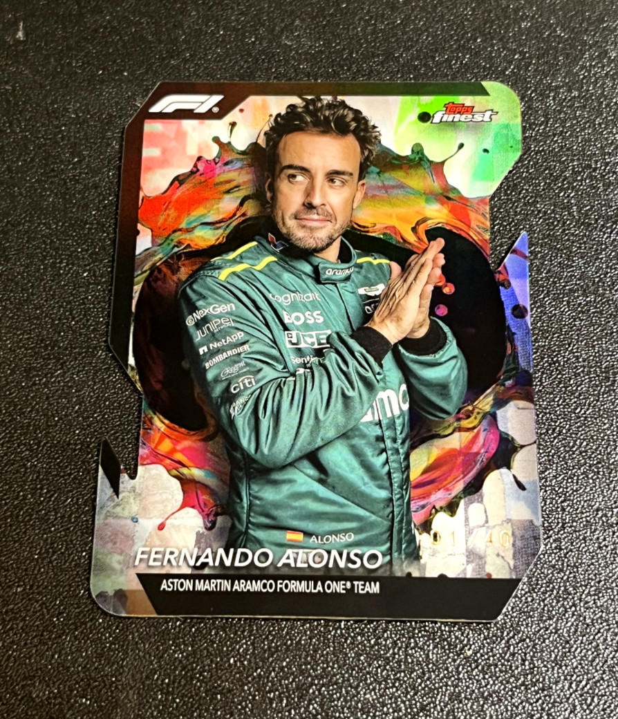 2024 Topps Finest Formula 1 Fernando Alonso Die-cut Refractor 1/40 Rare #297 1st
