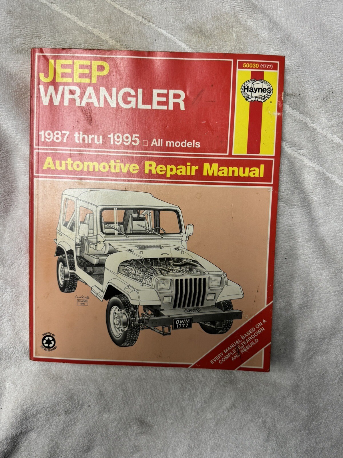 HAYNES JEEP WRANGLER AUTOMOTIVE REPAIR MANUAL 19871999. 50030 FOR ALL
